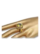 Yellow Peridot 8К Жовте золото Каблучка Вінтаж прикраси vrc035x-yp Art Deco Російський радянський стиль СРСР
